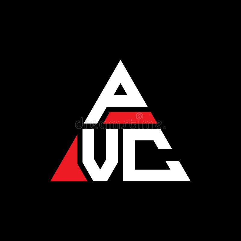 PVC Triangle Letter Logo Design with Triangle Shape. PVC Triangle Logo