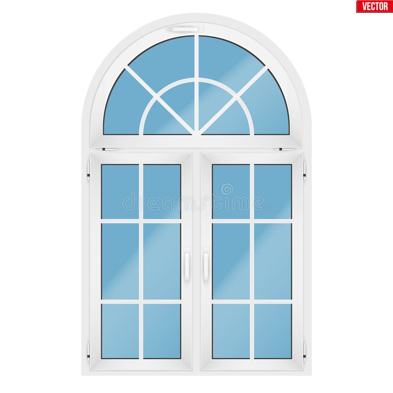 PVC window with arch stock vector. Illustration of facade - 122786136 PVC window with arch stock vector. Illustration of facade - 122786136