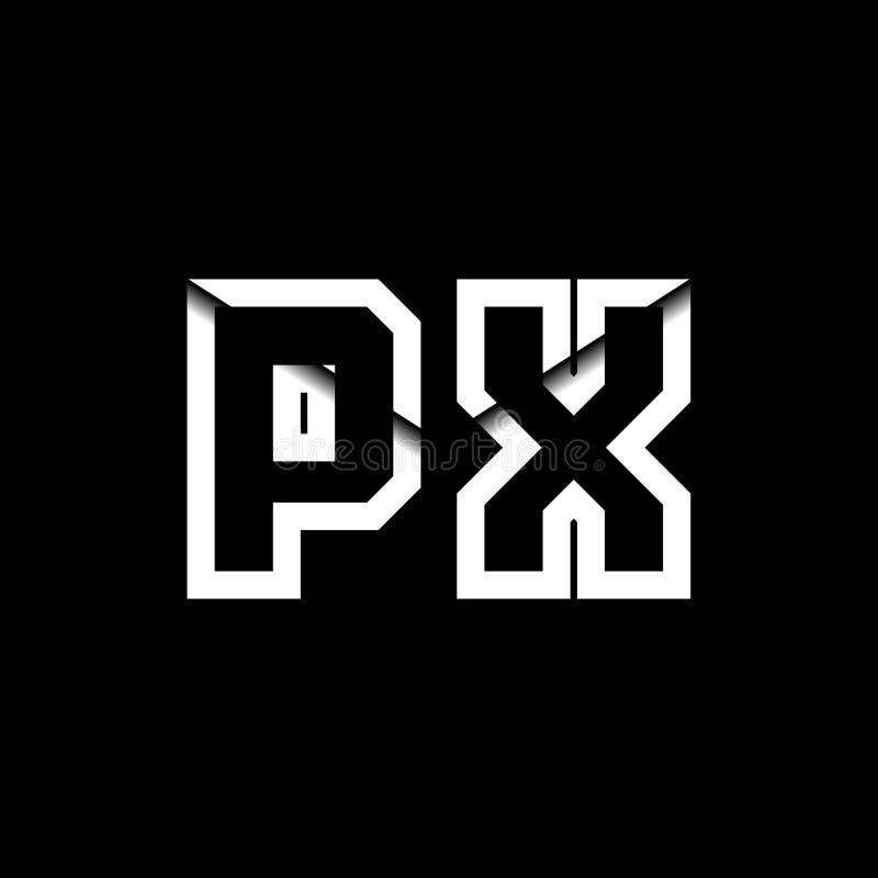 PX Monogram Envelope Shape Style royalty free illustration
