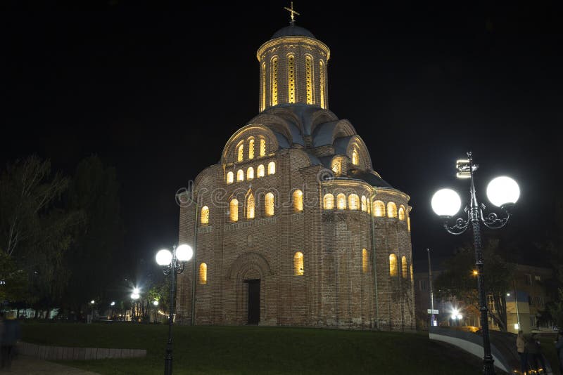 Pyatnitskaya Church at night. Chernihiv  city. Ukraine