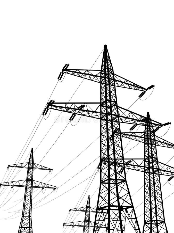 Pylônes illustration stock. Illustration du industrie 58521720
