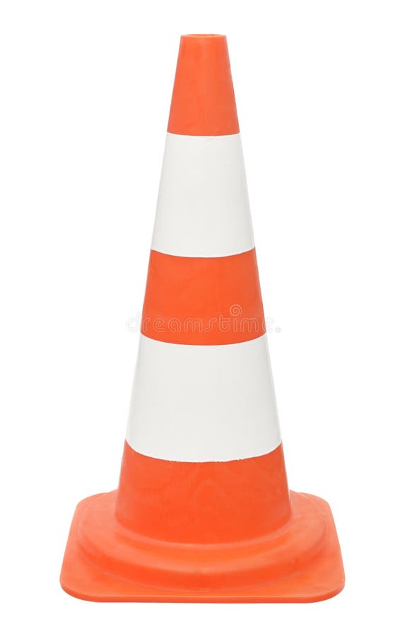 Orange white traffic cone pylon. Red pylons stock images, royalty-free photos and pictures