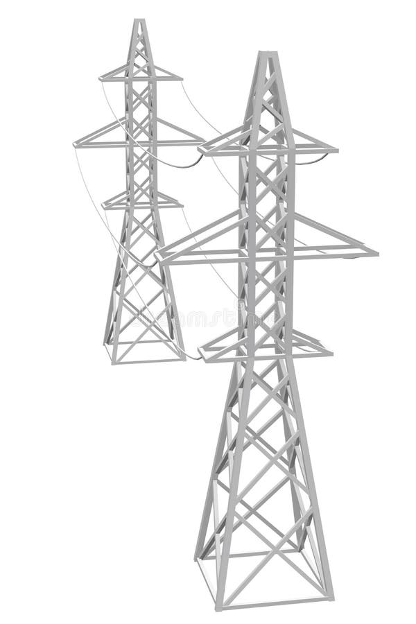 Pylon De Alta Tensión De La Torre De La Transmisión De Energía Stock de  ilustración - Ilustración de potencia, industria: 179893329