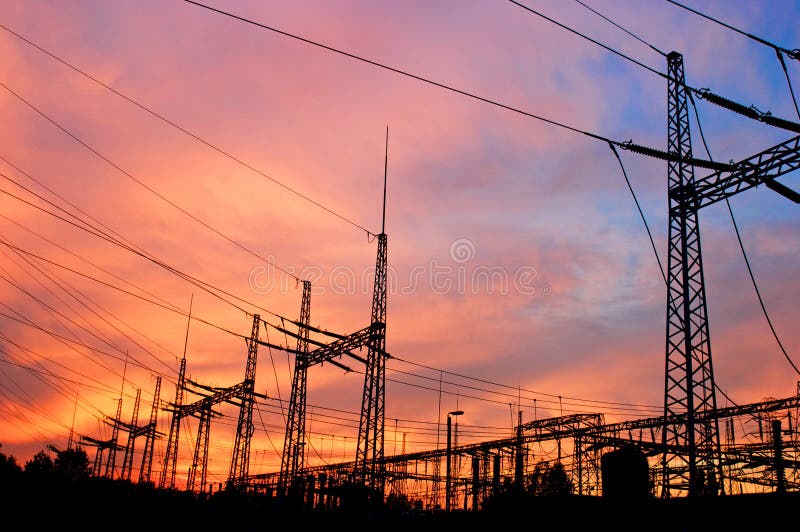Pylon and transmission power line royalty free stock photo Pylon and transmission power line royalty free stock photo