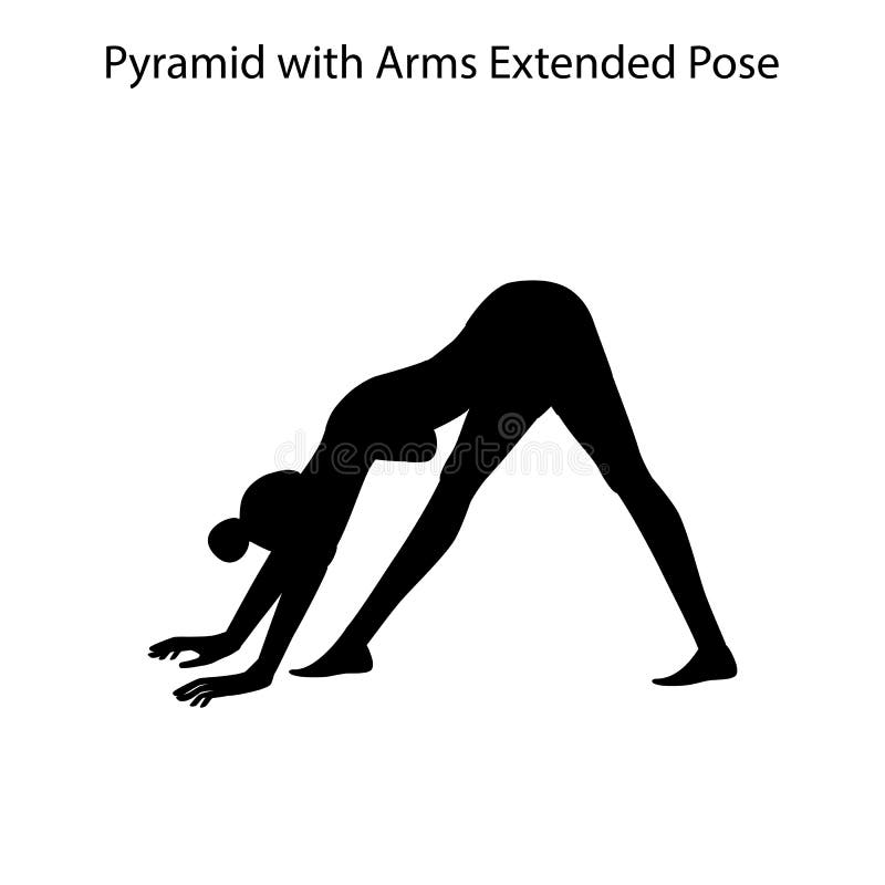 pyramid arms extended pose yoga workout silhouette pyramid arms extended pose yoga workout silhouette white 211714175