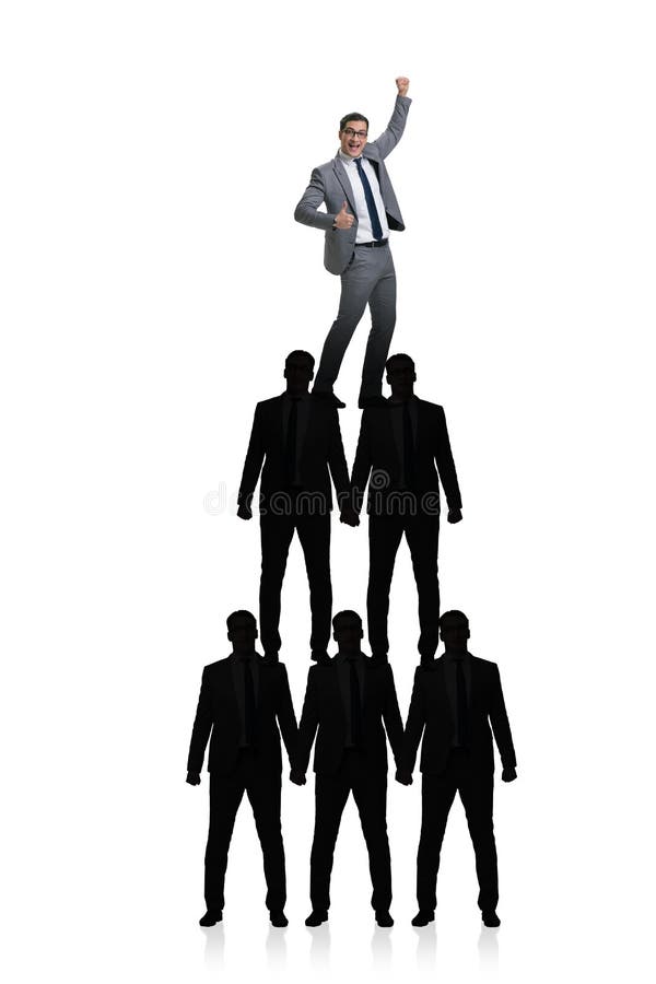 The pyramid of businessmen in business concept