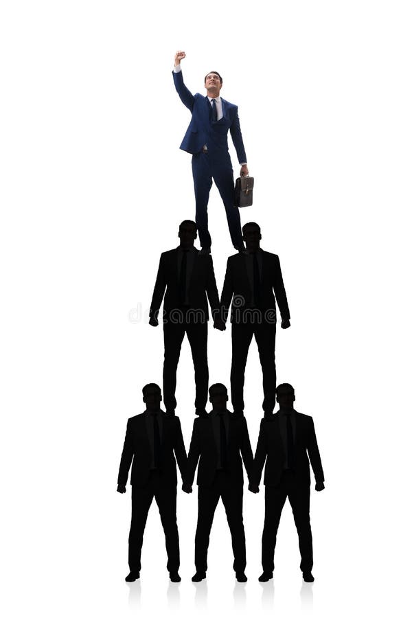 The pyramid of businessmen in business concept