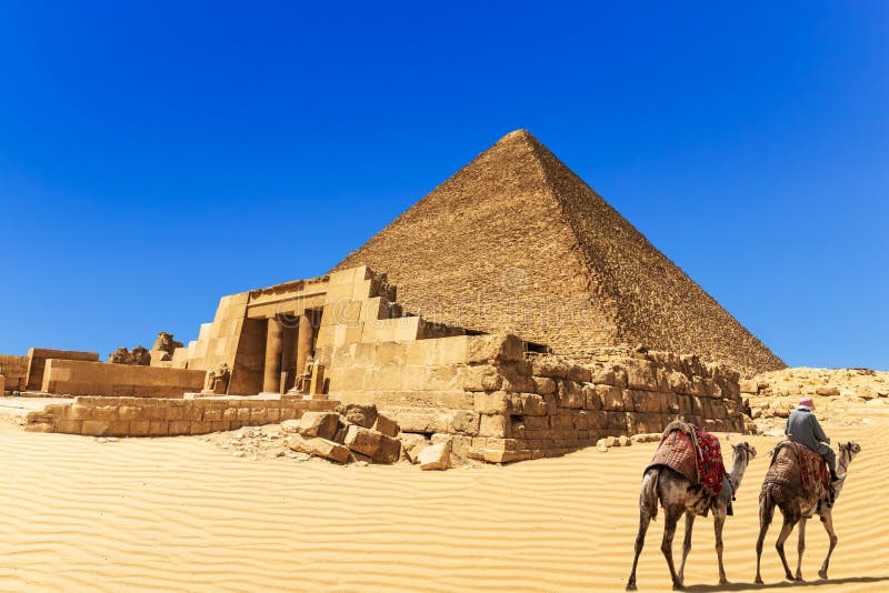 The Pyramid of Cheops and the Mastaba of Seshemnefer IV, Giza, Egypt royalty free stock photos
