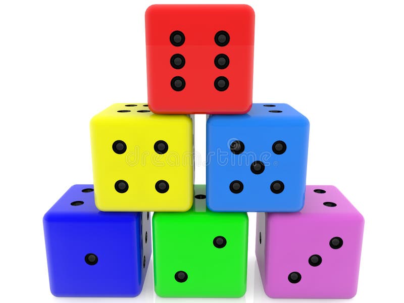 Pyramid of dice stock illustration. Illustration of counting 4876713