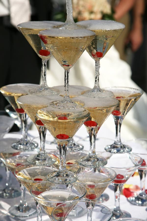 Pyramid of Glasses of Champagne Stock Photo Image of bubbly, drink