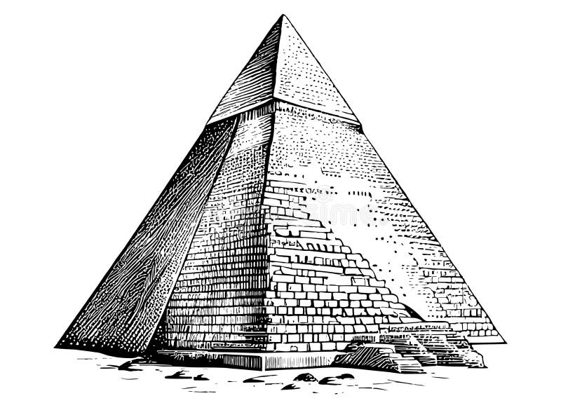 Pyramid Hand Drawn Sketch Vector Illustration Egypt Stock Illustration ...