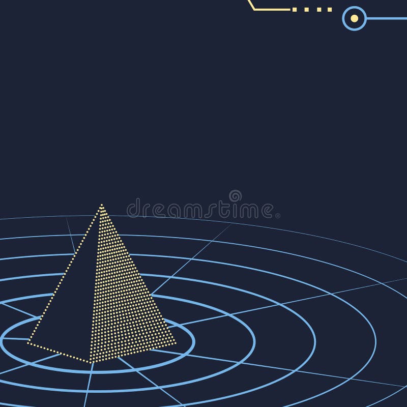 Pyramid modern tech background stock illustration