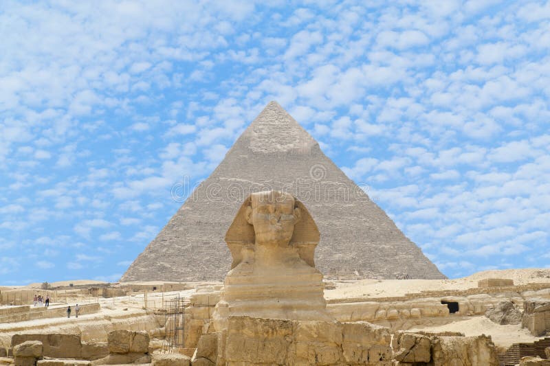 Pyramid and sphinx