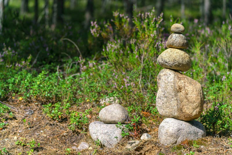 Pyramid of Stones. Unstable Balance of Stone Objects Stock Image Image of outdoor, beach