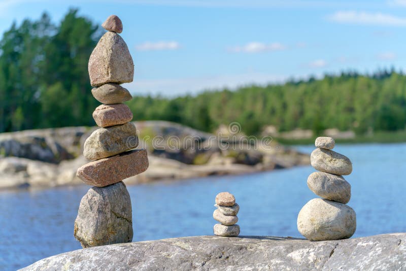 Pyramid of Stones. Unstable Balance of Stone Objects Stock Photo Image of equilibrium