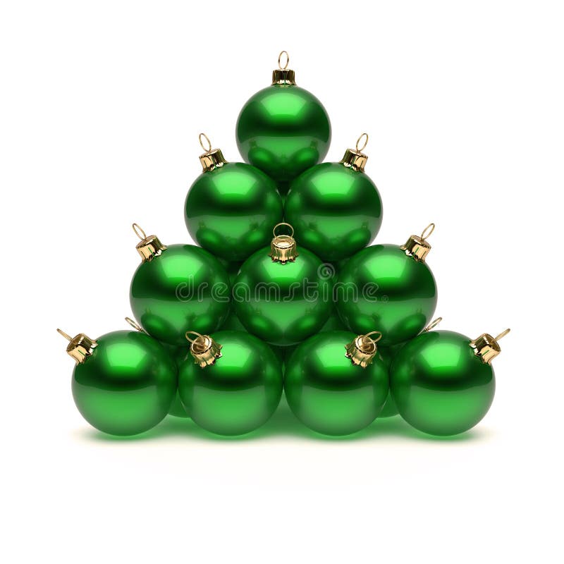 Pyramide des boules vertes de Noël brillantes Babioles du jour de nouvelle année illustration de vecteur Pyramide des boules vertes de Noël brillantes Babioles du jour de nouvelle année illustration de vecteur