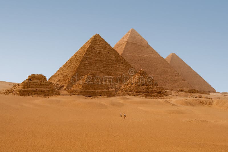 Panaromic view of six Egyptian pyramids in Giza, Egypt. Panaromic view of six Egyptian pyramids in Giza, Egypt