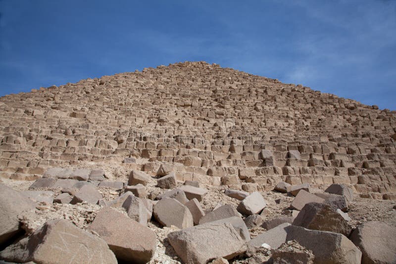 Front View of Pyramid with Tumbling Rocks