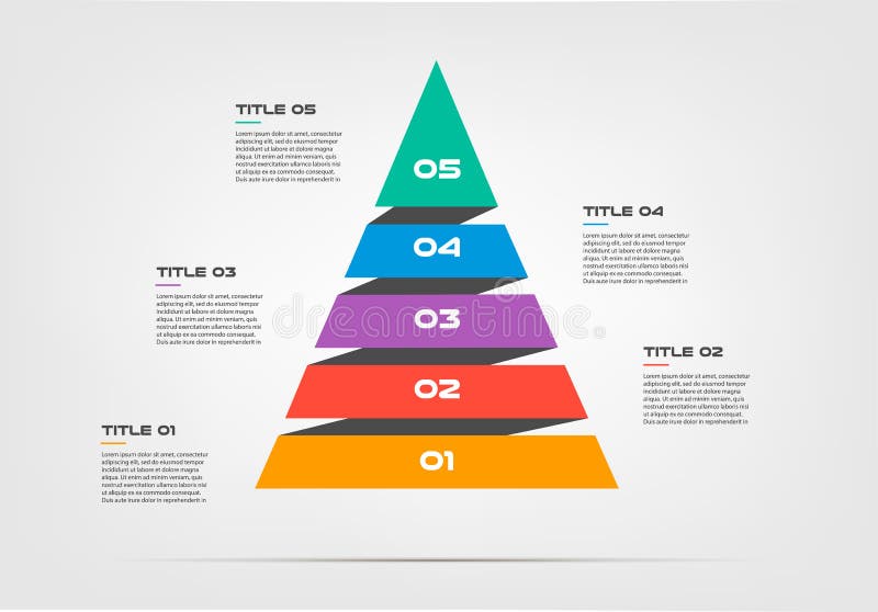 Pyramids Infographic Concept Vector Template With 5 Options Parts