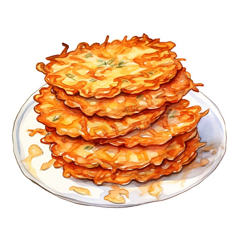 Pyszne chrupiące latkes świętujący festiwal hanukkah ilustracja wektor