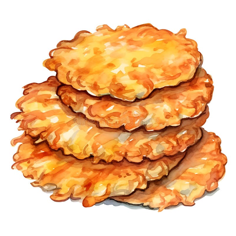 Pyszne chrupiące latkes świętujący festiwal hanukkah ilustracji