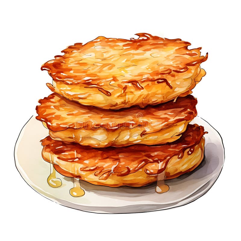 Pyszne chrupiące latkes świętujący festiwal hanukkah ilustracji