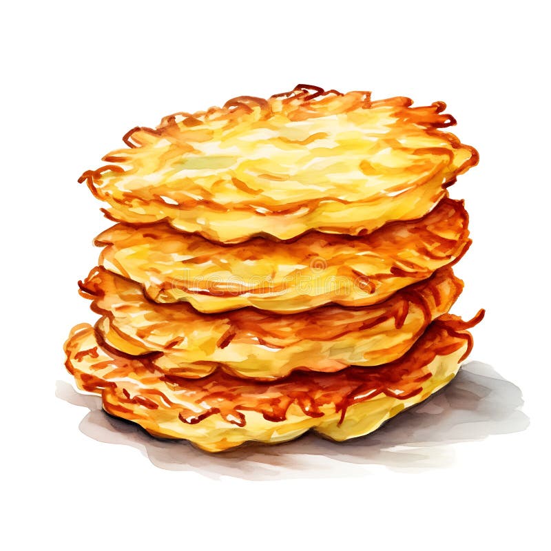 Pyszne chrupiące latkes świętujący festiwal hanukkah royalty ilustracja