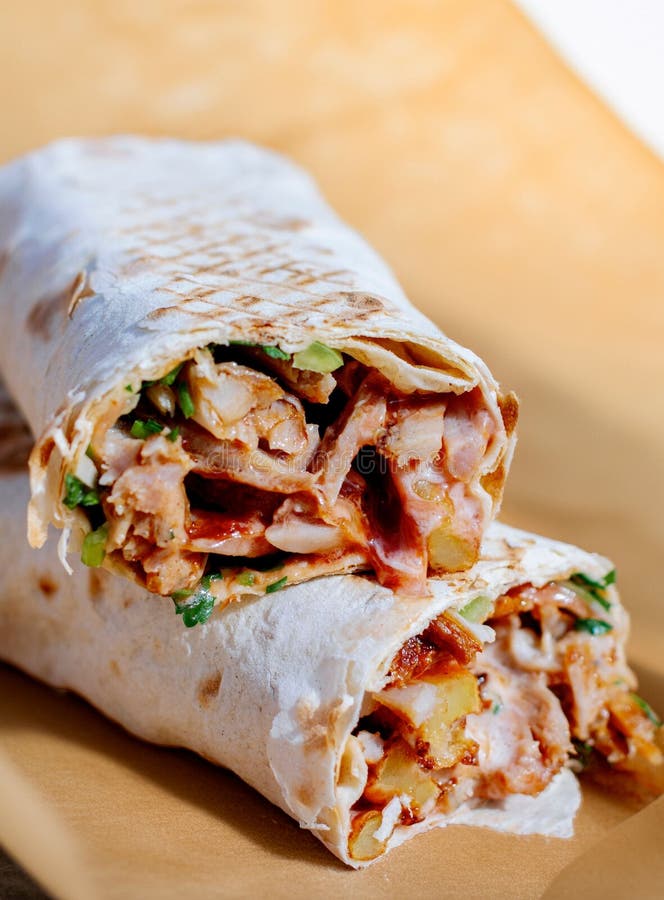 Pyszny kurczak Shawarma Wrap fotografia royalty free