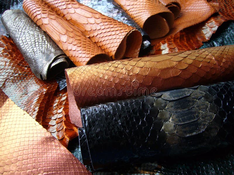 Κόκκινο εξωτικό δέρμα python, φίδια για την παραγωγή τσαντών, ρούχων, ειδών ραπτικής. Υφή φυσικού δέρματος. Φόντο δέρματος στοκ εικόνες με δικαίωμα ελεύθερης χρήσης