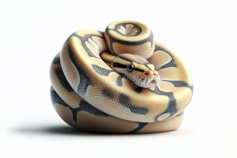 σφαιρικό φίδι python απομονωμένο σε συμπαγές λευκό φόντο. τεχνητή απεικόνιση αποθεμάτων