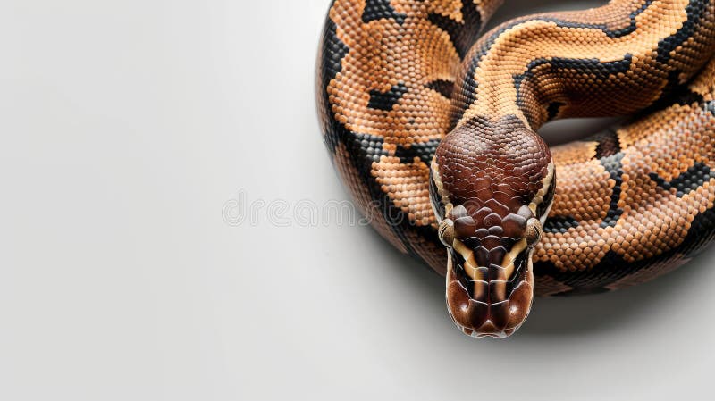 ένα μπάλα python σε φόντο λευκό και άψογο, που αναδεικνύει τα εντυπωσιακά του σχέδια και την μοναδική του χρωματική απόχρωση σε έν διανυσματική απεικόνιση