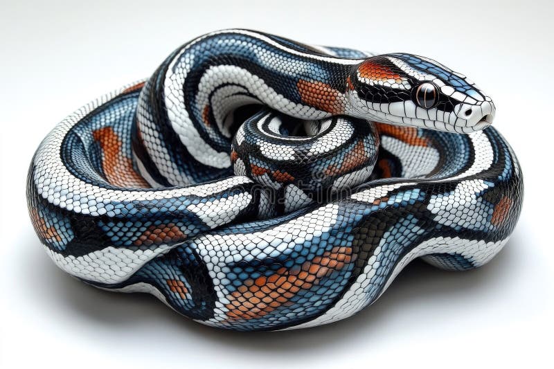 πολύχρωμο μοτίβο με σχεδίαση python σε λευκό φόντο. τεχνικός στοκ εικόνες