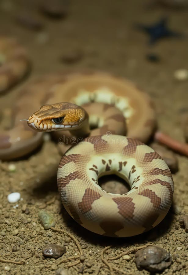 Εκπληκτική κοντινή λήψη ενός χαλιωτού python ακτής απεικόνιση αποθεμάτων
