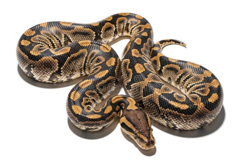 Κοντινό πλάνο ενός όμορφου, μοτίβου python τυλιγμένου σε λευκό φόντο διανυσματική απεικόνιση