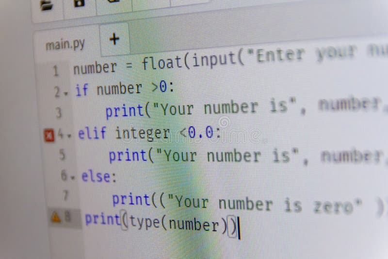 Ένα κομμάτι κώδικα Python μέσα σε έναν επεξεργαστή κώδικα. Τεχνολογία πληροφορικής στοκ εικόνα με δικαίωμα ελεύθερης χρήσης