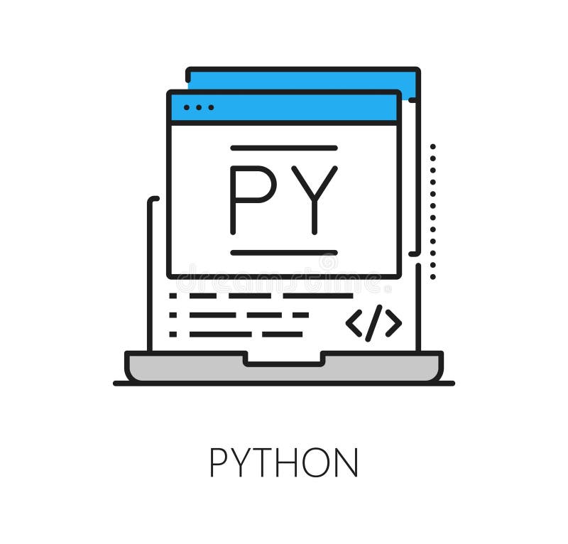 Python 软件程序代码行图标或符号 皇族释放例证