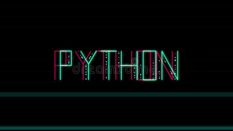 Футуристический светящийся неоновый текст языка программирования Python на темном фоне для разработчиков бесплатная иллюстрация