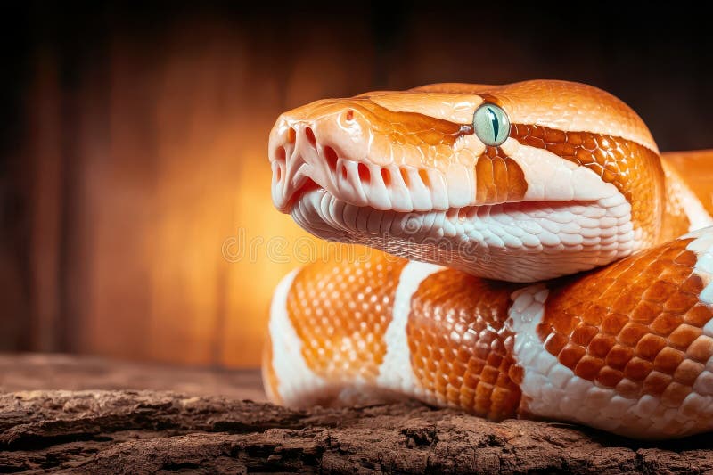 Λεπτομέρεια ενός μπάλας python που αποκαλύπτει περίπλοκα σχέδια, μοναδικά χαρακτηριστικά, λέπια και σαγηνευτικό μάτι, ενσωματώνοντ στοκ φωτογραφίες