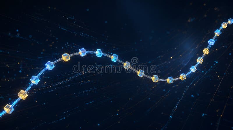 代表 Python 字符串的发光立方体链 皇族释放例证