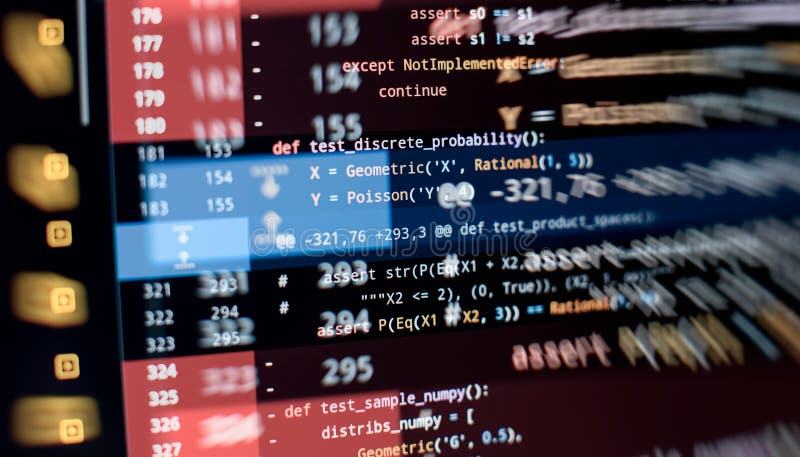 Python code computer screen. Mobile application design Concept.