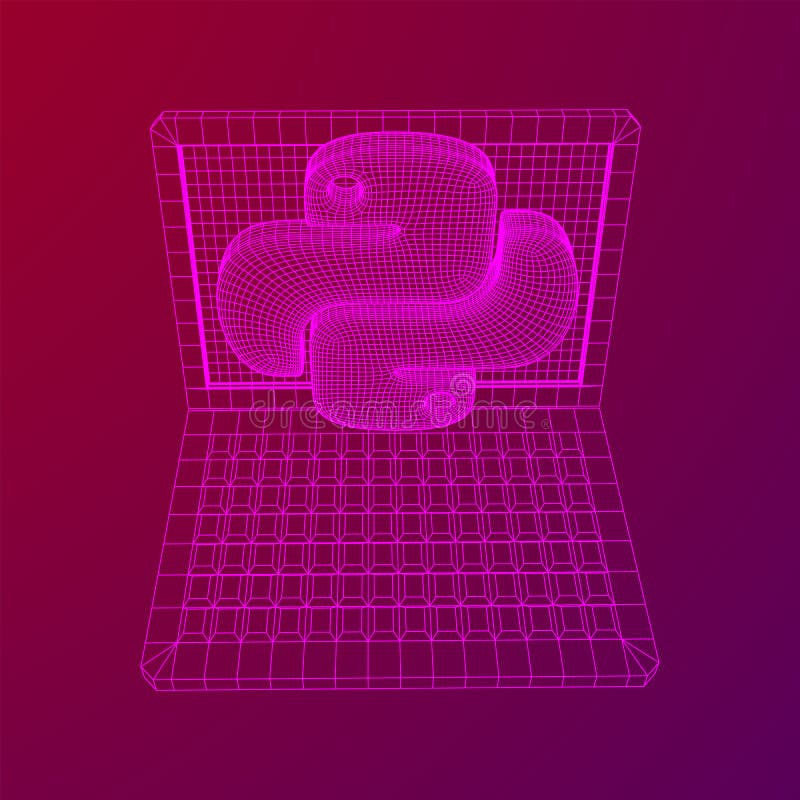 Python code language sign 向量例证