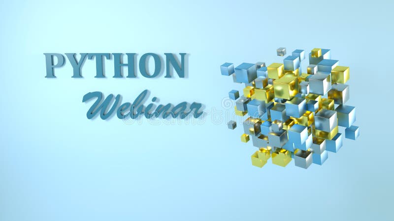Python在线网络研讨会广告标志牌的3D图 编码 Python编程语言在线学习的概念 库存例证