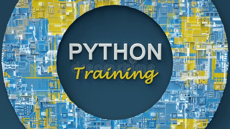 用于Python培训的广告横幅的3d呈现 Python编程语言在线学习的概念 网络教育 库存例证