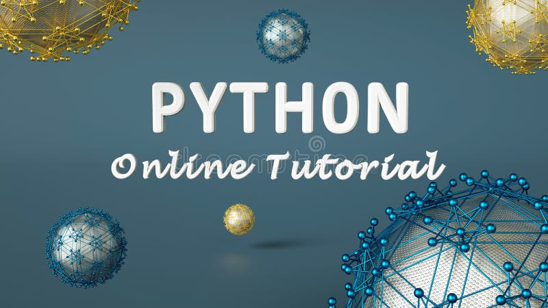 Python在线培训广告的3d渲染 编程教程 编码概念 Python语言电子学习 在线 向量例证