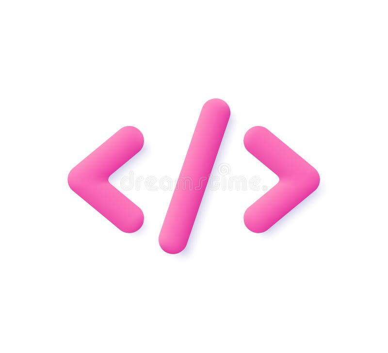 программный код. символы python или java api. иконка 3d векторная. стиль 'минимум мультфильмов' бесплатная иллюстрация