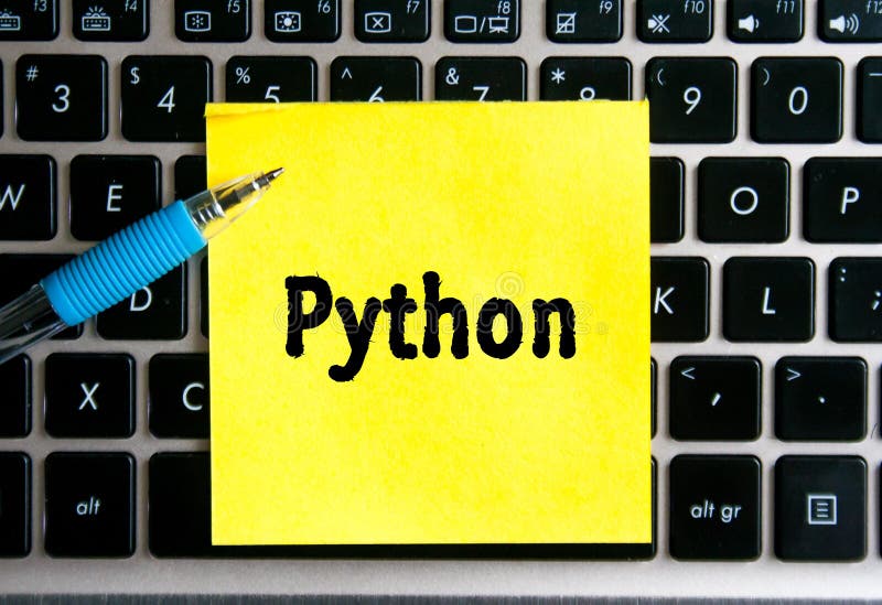 题字‘PYTHON‘在贴纸纸一个低俗新闻 皇族释放例证