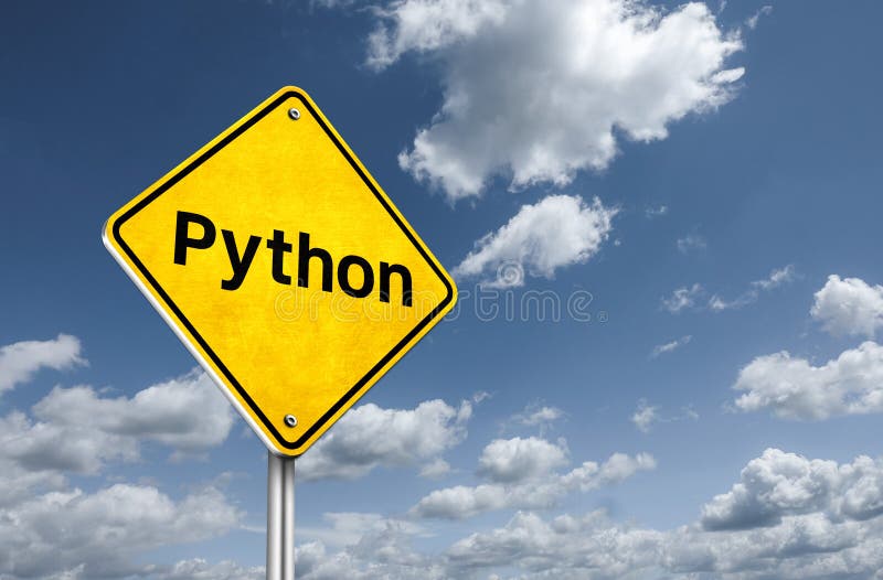 Python编程语言 - 道路标志插图 皇族释放例证
