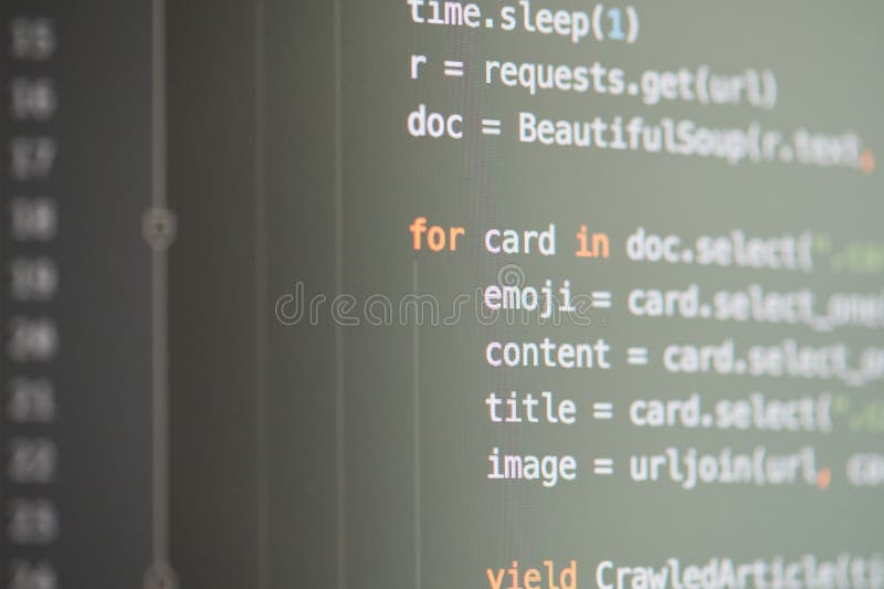 Python 3平台上的程序代码 库存图片
