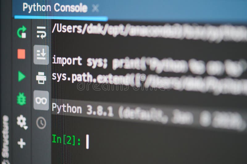 Python编程控制台 免版税库存照片
