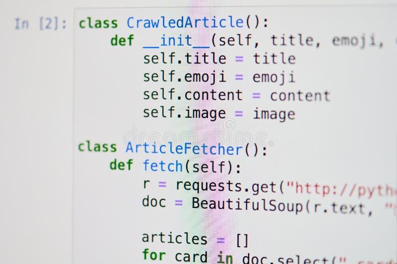 Python 3 代码在白色背景上 免版税图库摄影